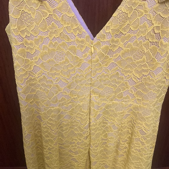 Dress The Poplulation Evening or Wedding Guest Dress In Yellow Lace. - Picture 5 of 8